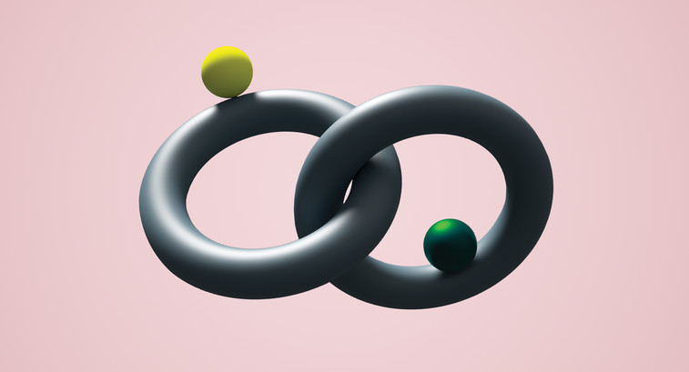 Illustration of two interlocking circles