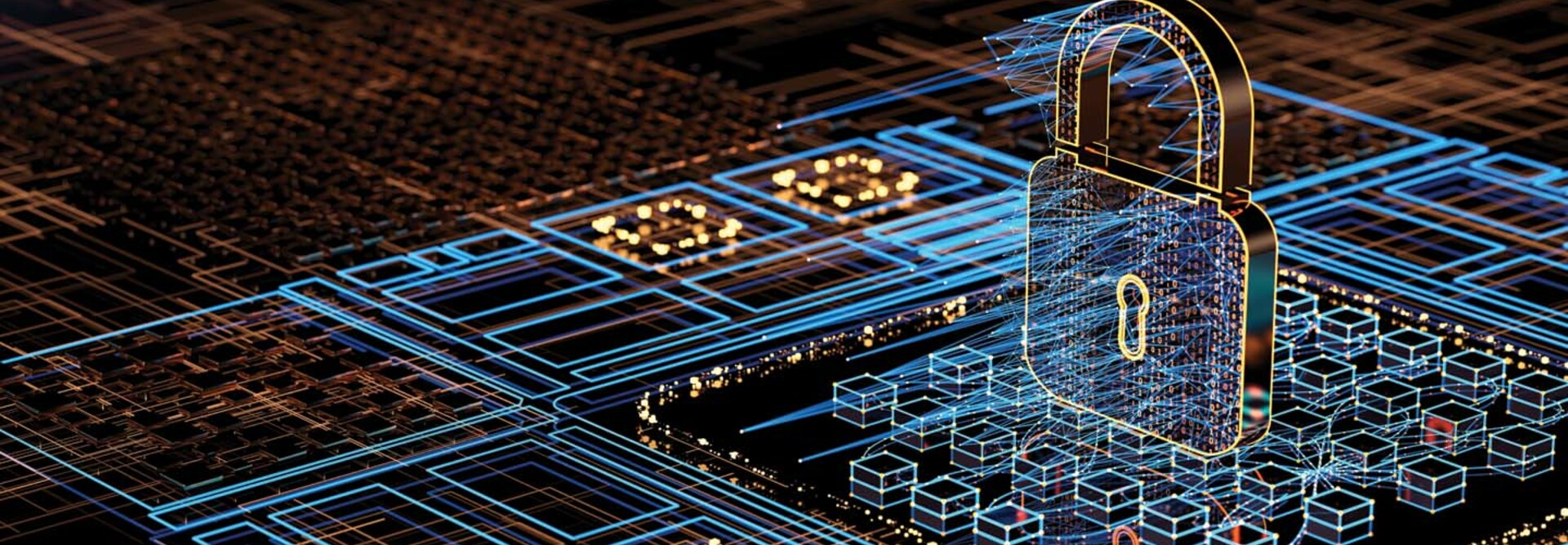Illustration of a lock representing cybersecurity