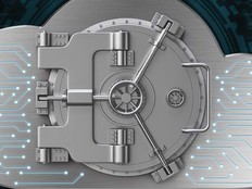 Illustration of a vault door inside a cloud