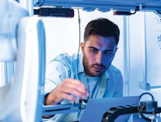 A man conducts research