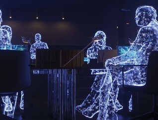 Avatars interact in a metaverse space