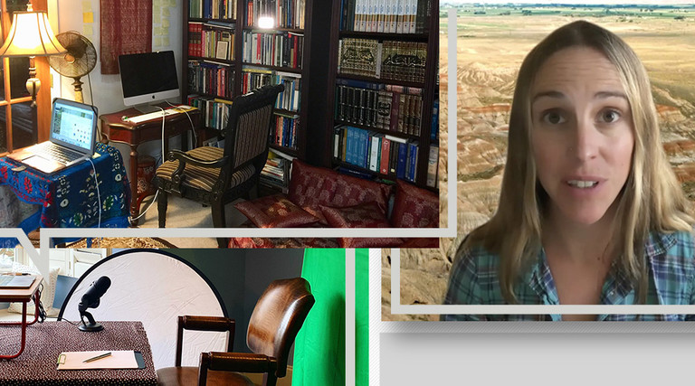 College professors video conferencing elearning