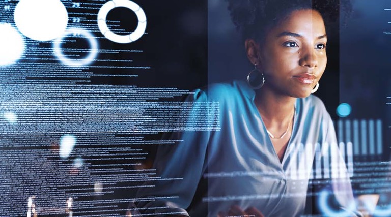 Visualization of data being reviewed by a person