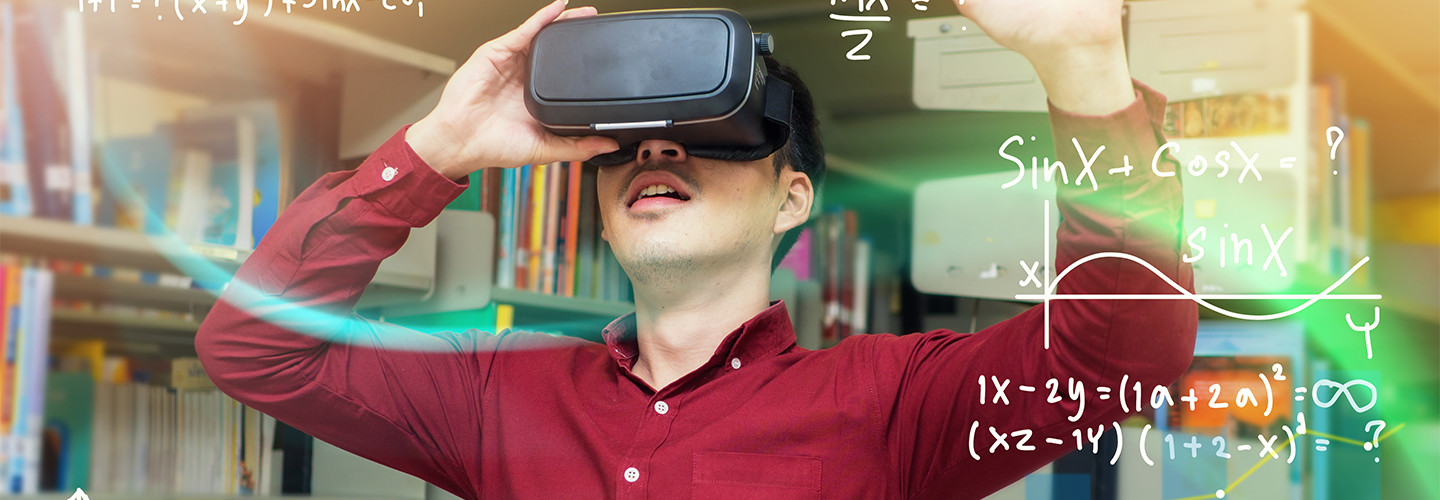 Student uses virtual reality for math
