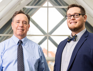 Clarke University CTO Andy Bellings and Network Administrator Kyle Begle