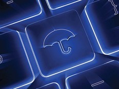 An umbrella keystroke denoting cyber insurance