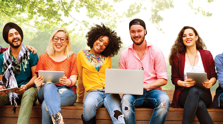 College students learning Adobe Creative Cloud