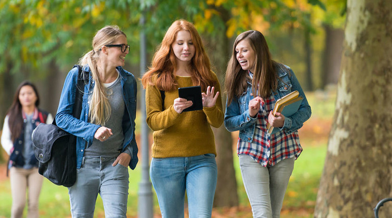 University Students Walking In Campus