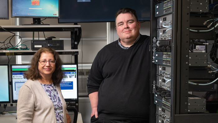 Shamsi Moussavi and Michael Lyons of the Massachusetts Bay Community College’s Center for Cybersecurity Education