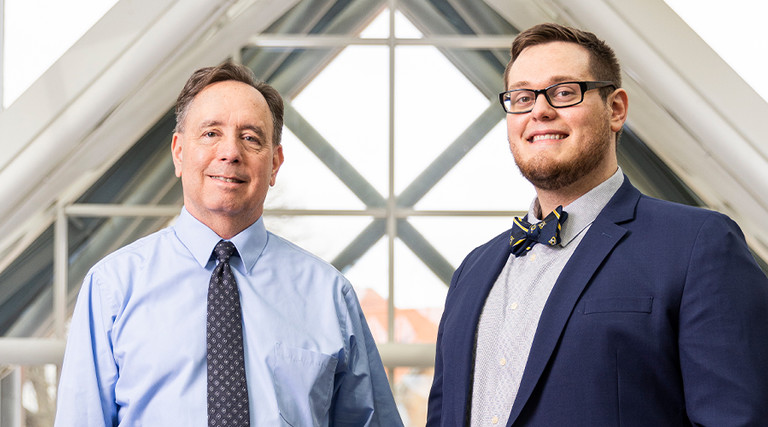 Clarke University CTO Andy Bellings and Network Administrator Kyle Begle