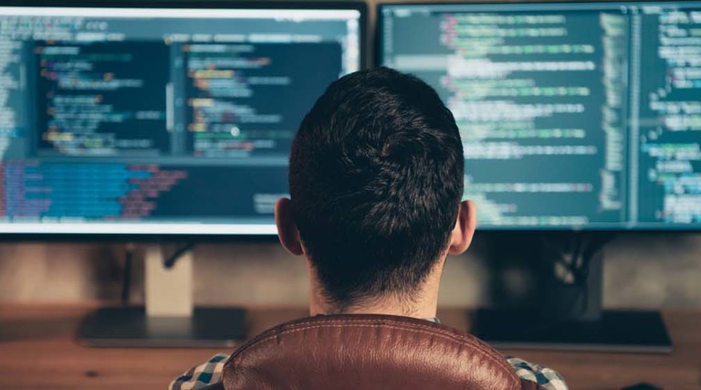 Remote worker tackling cybersecurity