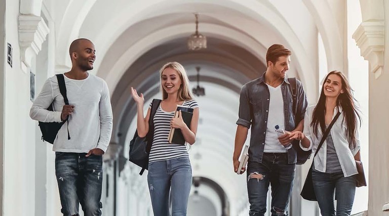 College students on campus
