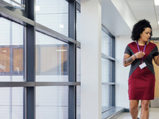 University staff walking through university