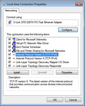 figure 1: clearing the selected checkbox removes the binding for IPv6