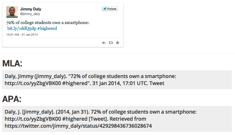 how to cite a tweet research