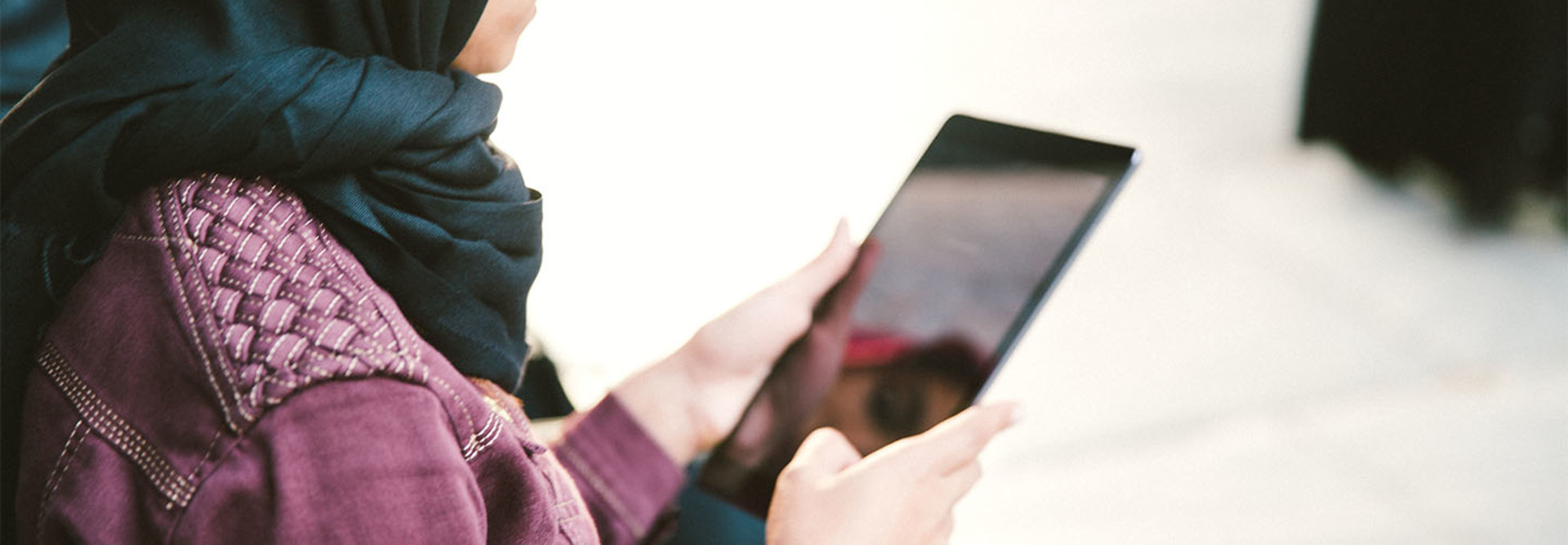 Girl using a tablet