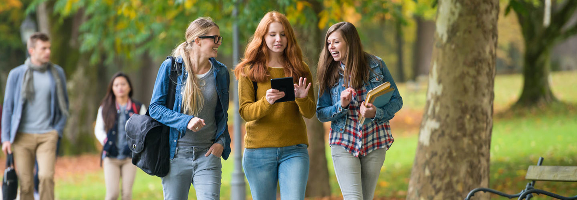 University Students Walking In Campus