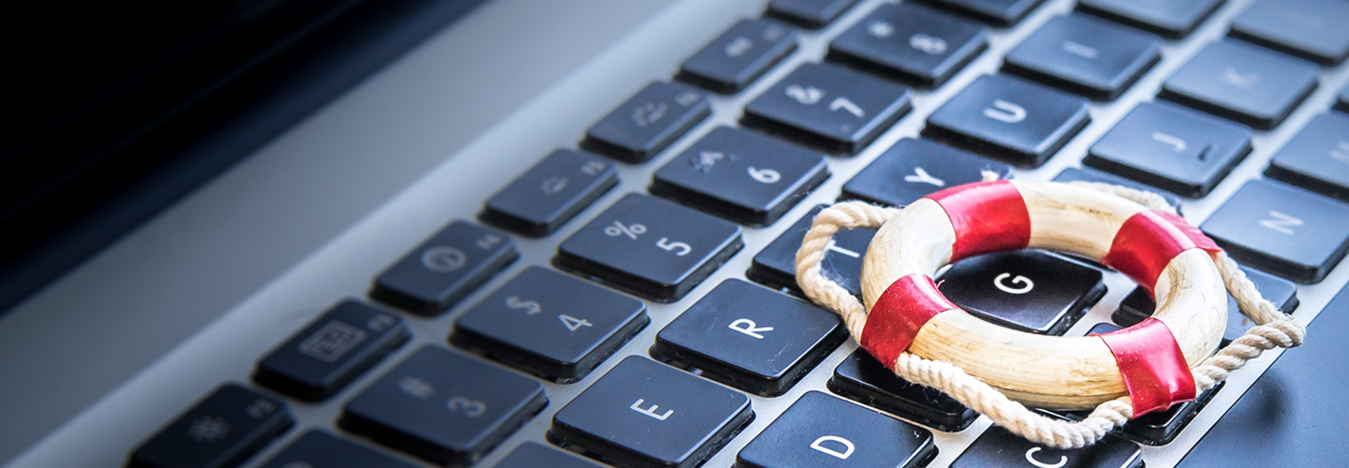 Keyboard with life preserver on it