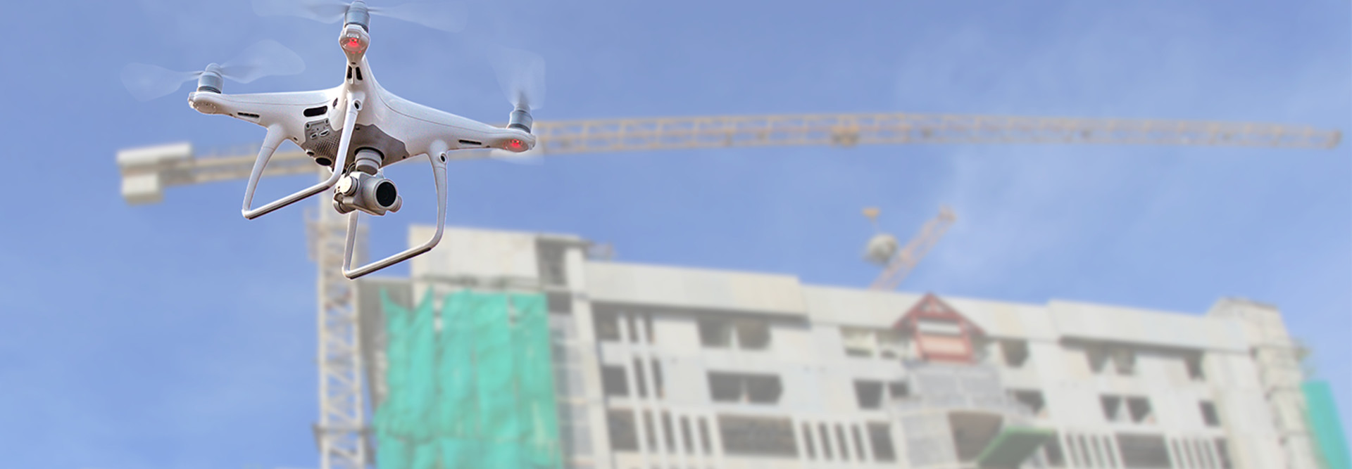 drone in front of construction