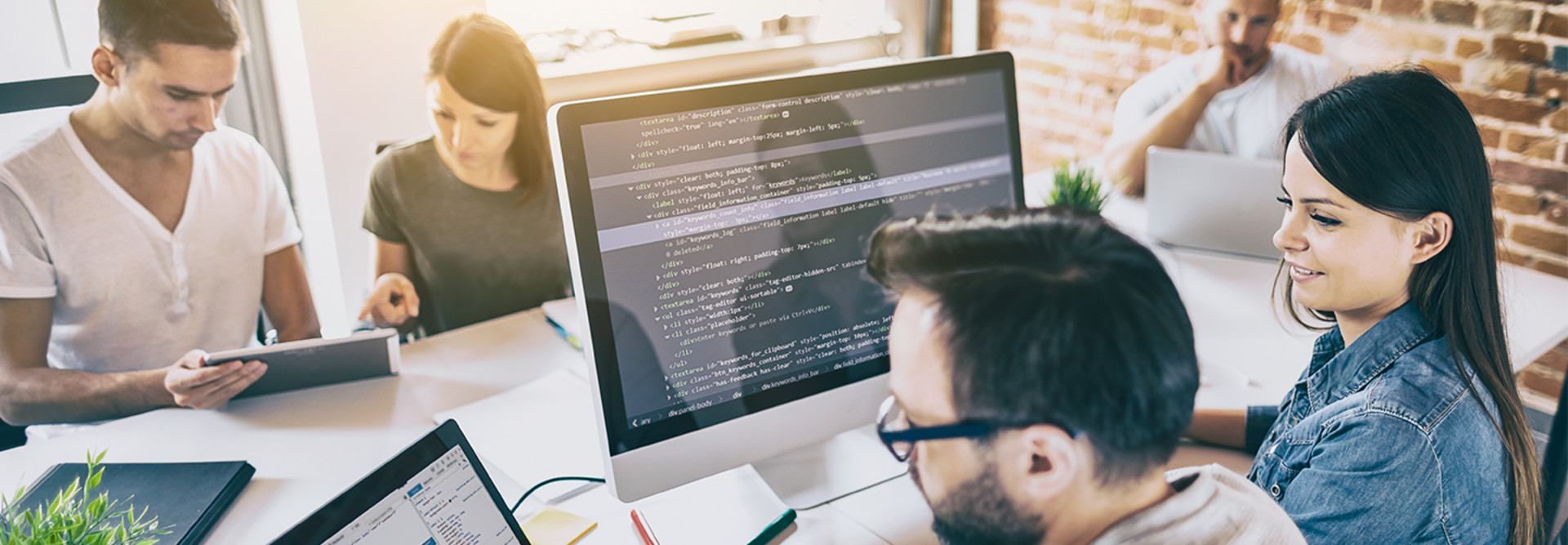 People working on computers together