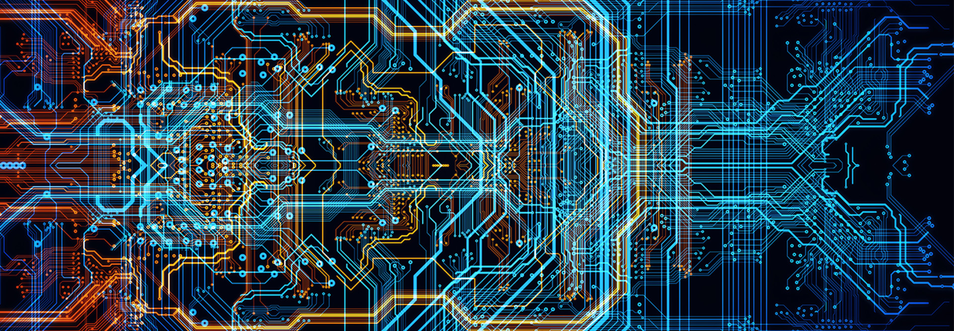 Orange, blue technology background