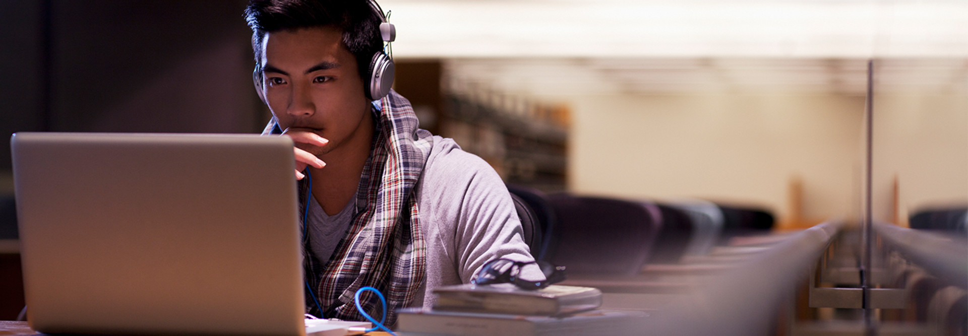 person learning online