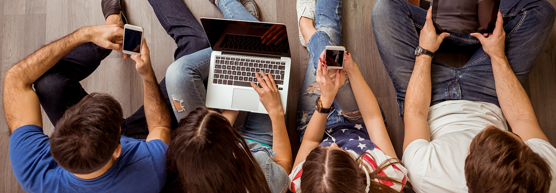 Students on Mobile technology