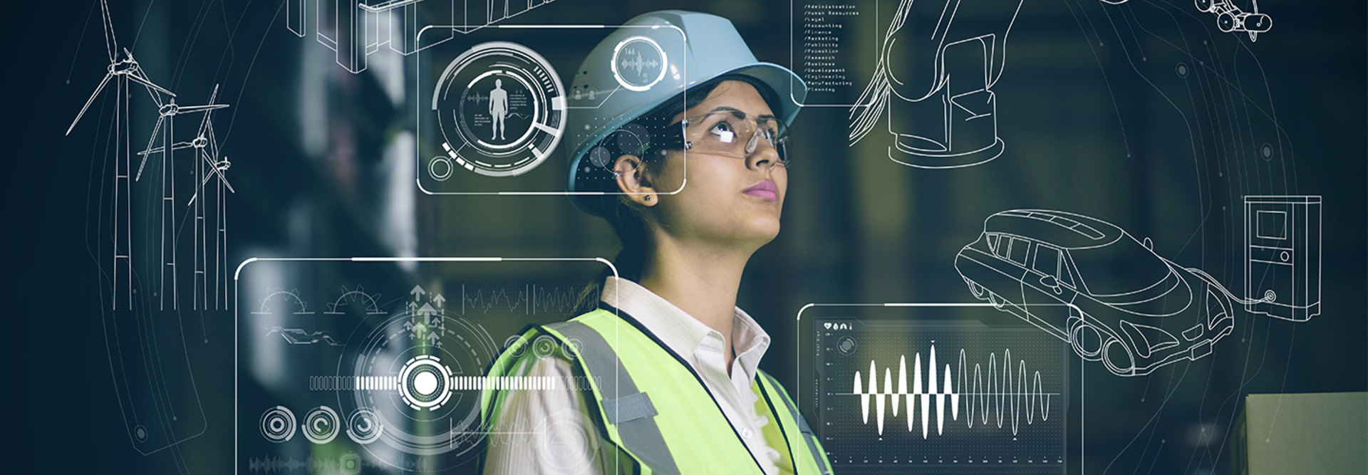 Woman engineer thinking of ideas