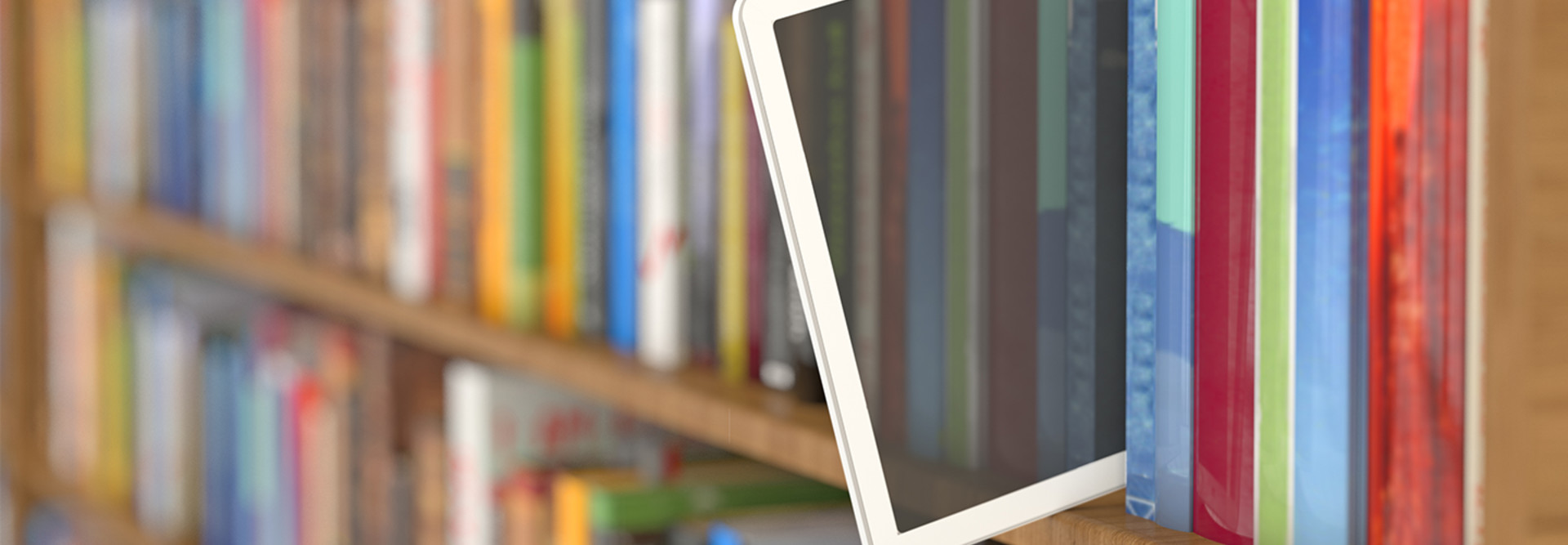 ipad in library stack