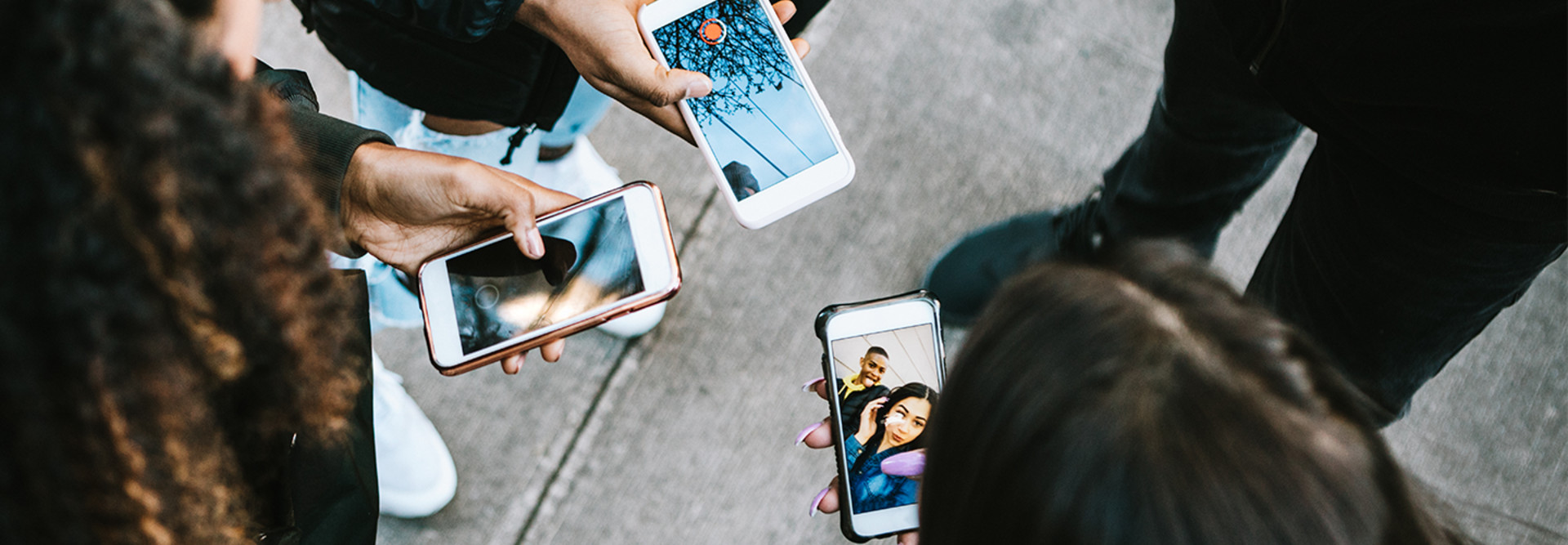 Students on their phones