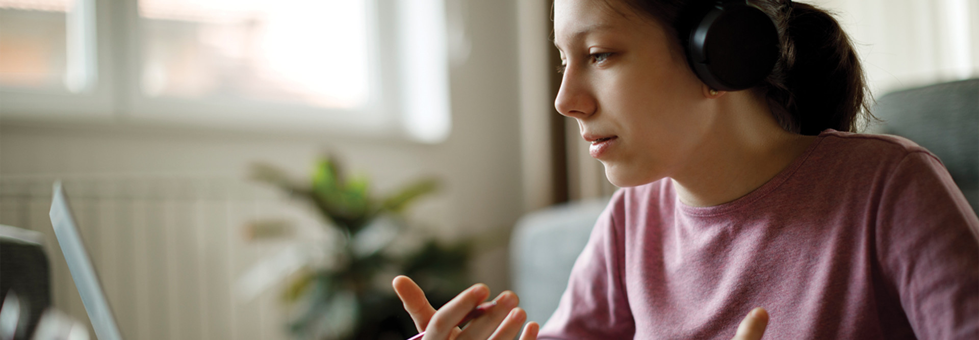 young woman in a video conference