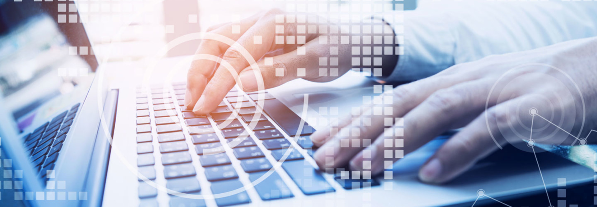 hand on laptop