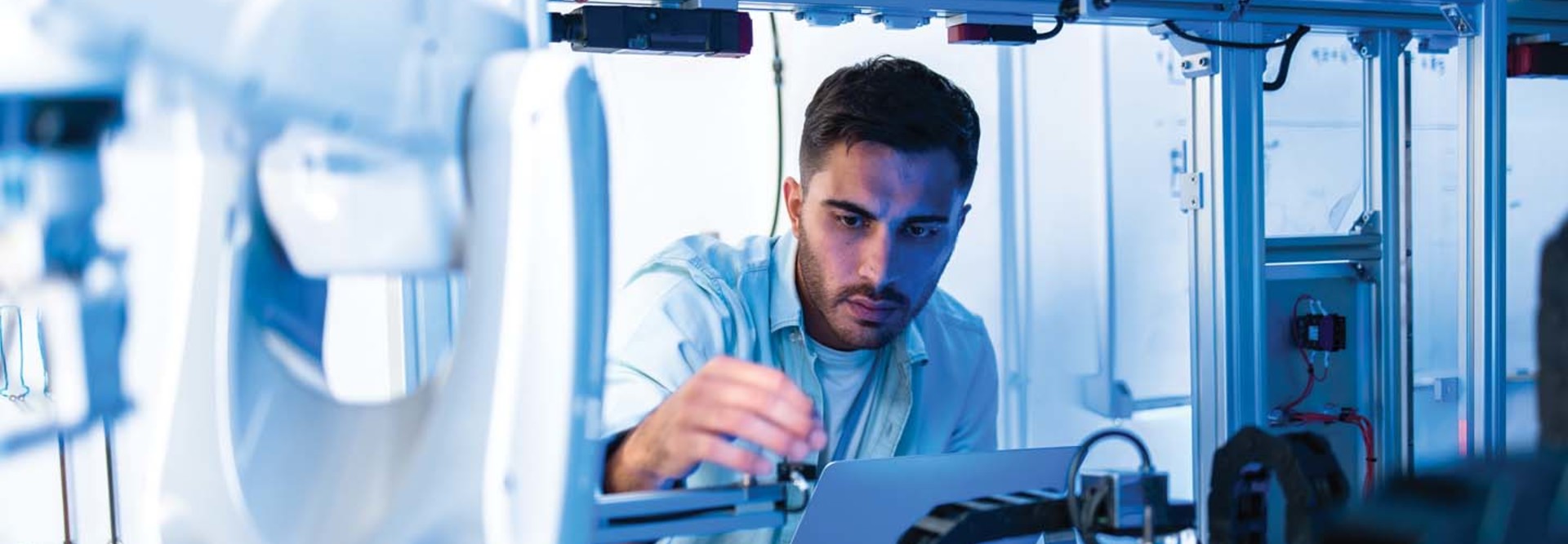 A man conducts research
