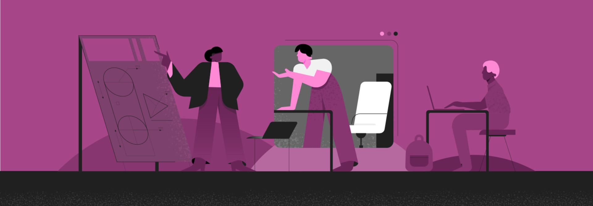 Illustration of collaboration in hybrid learning