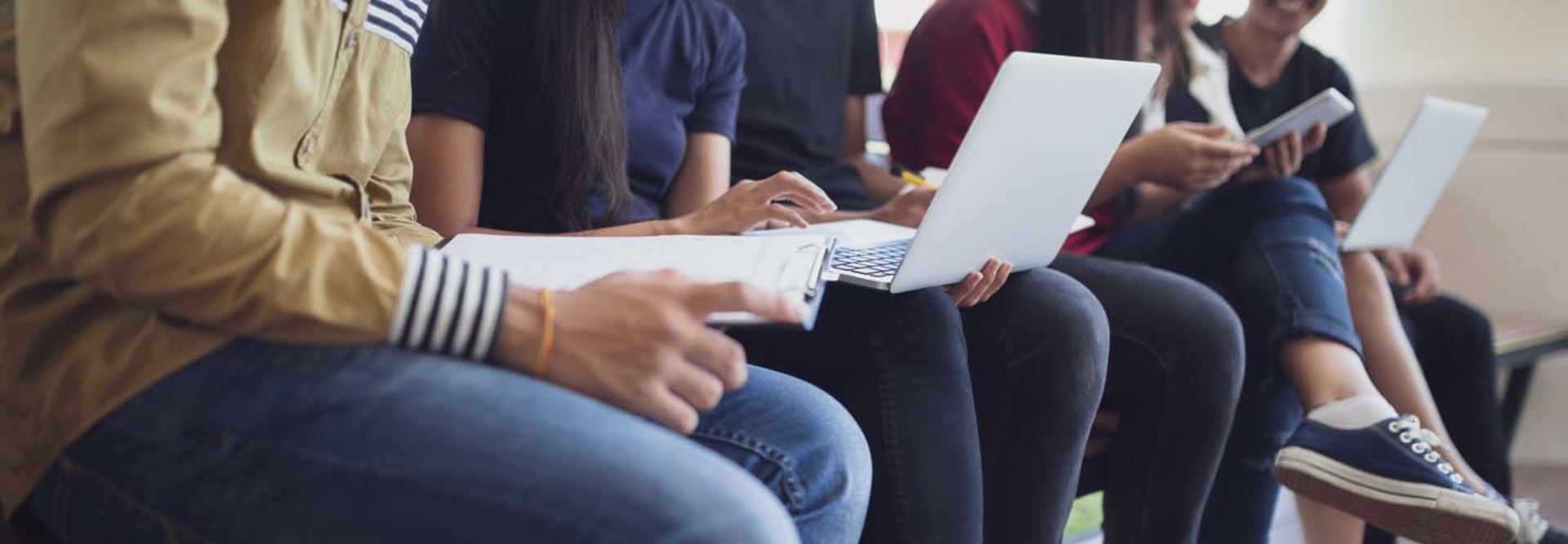 An image of students at work on their devices