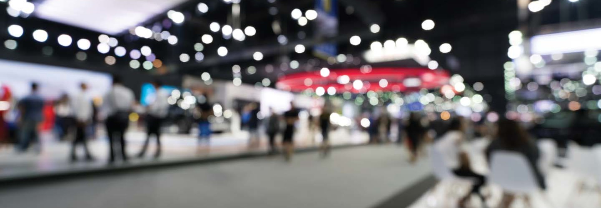 A blurred image of a conference center