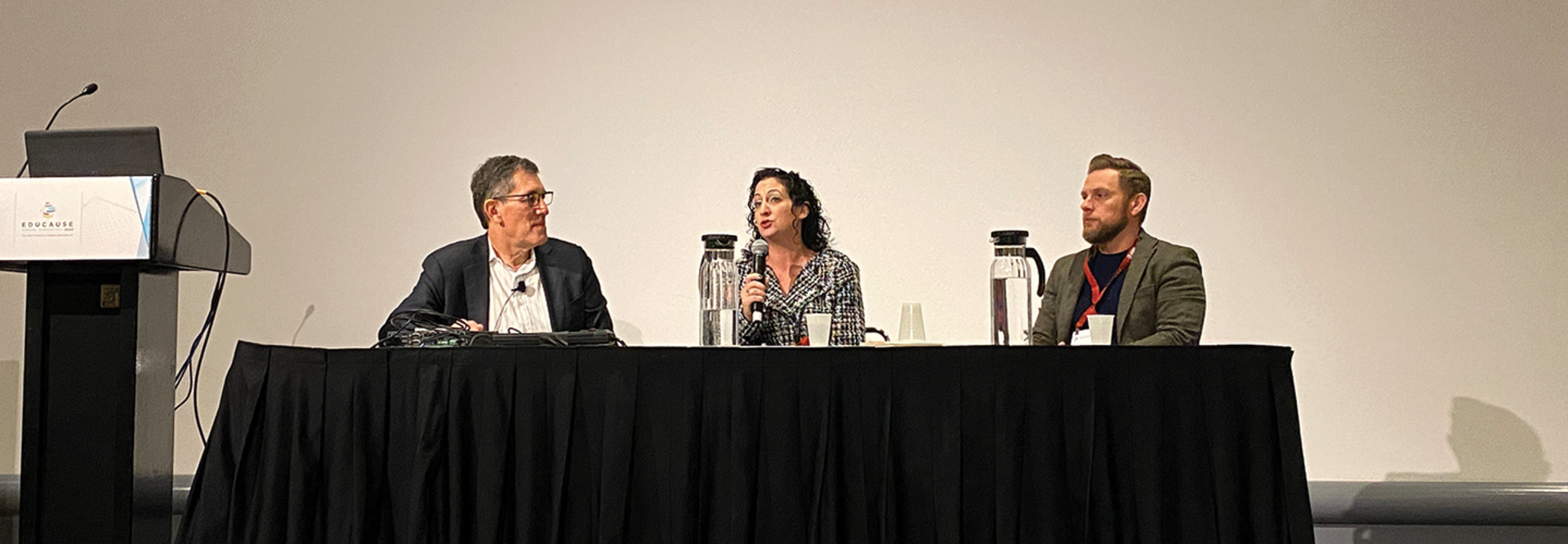 Panelists speaking at EDUCAUSE