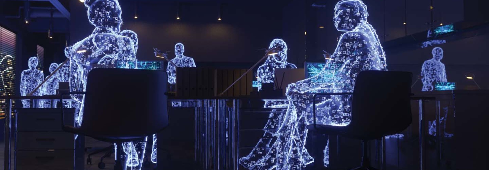 Avatars interact in a metaverse space