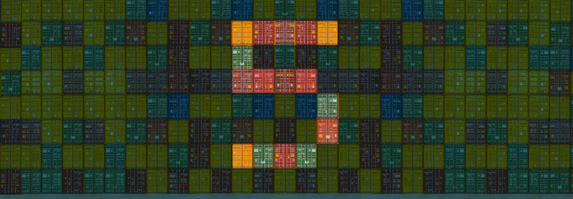 Number five illustrated using cargo containers