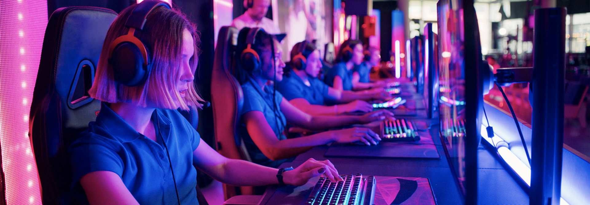 Esports gaming team at competition