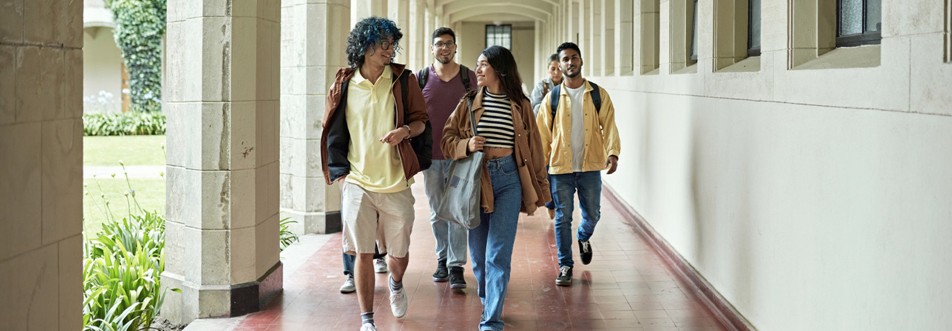 College students walking to class