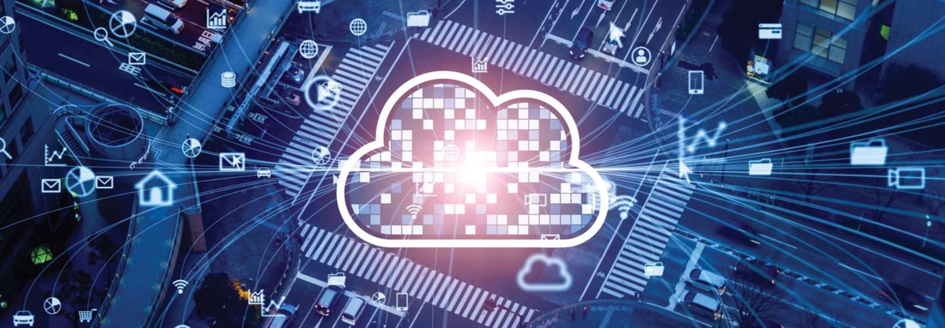 Illustration of a cloud managing data