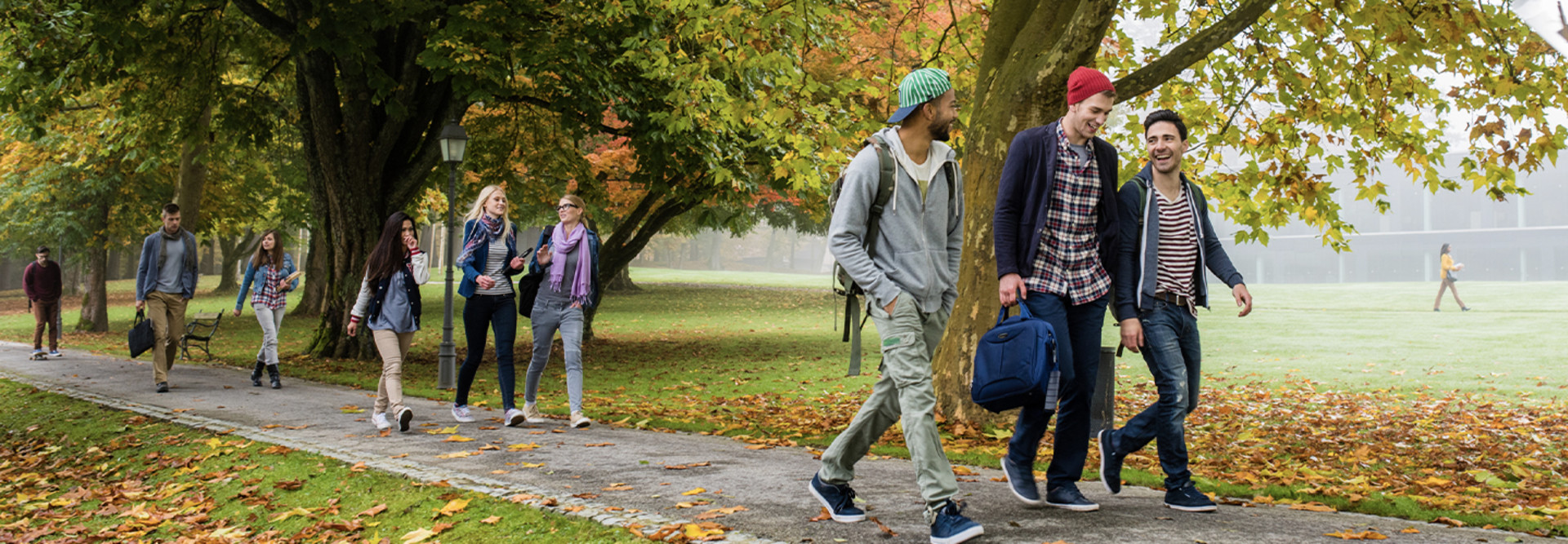 University students walking on campus
