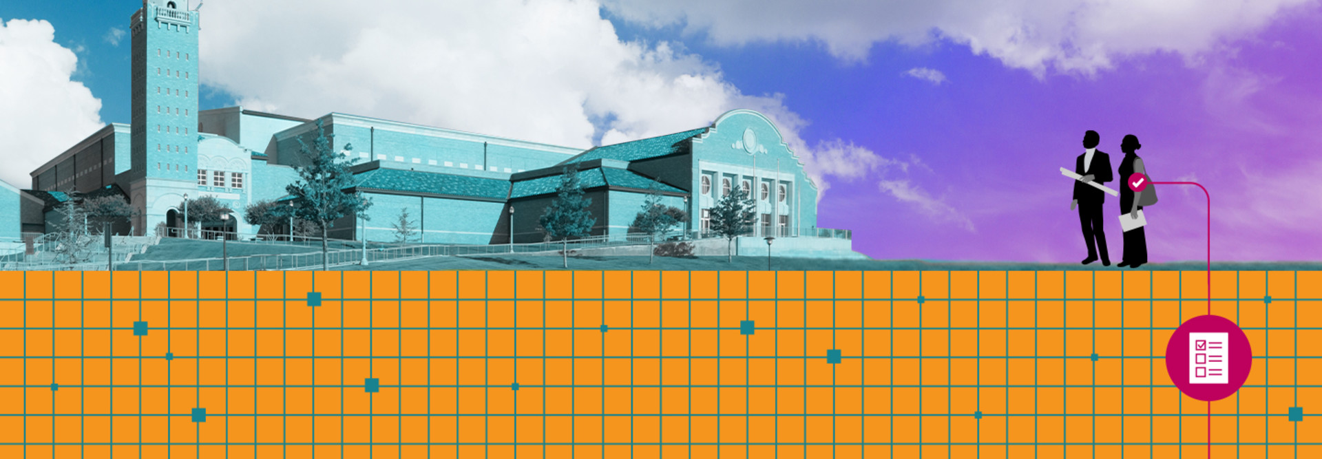 Illustration of physical security on a college campus