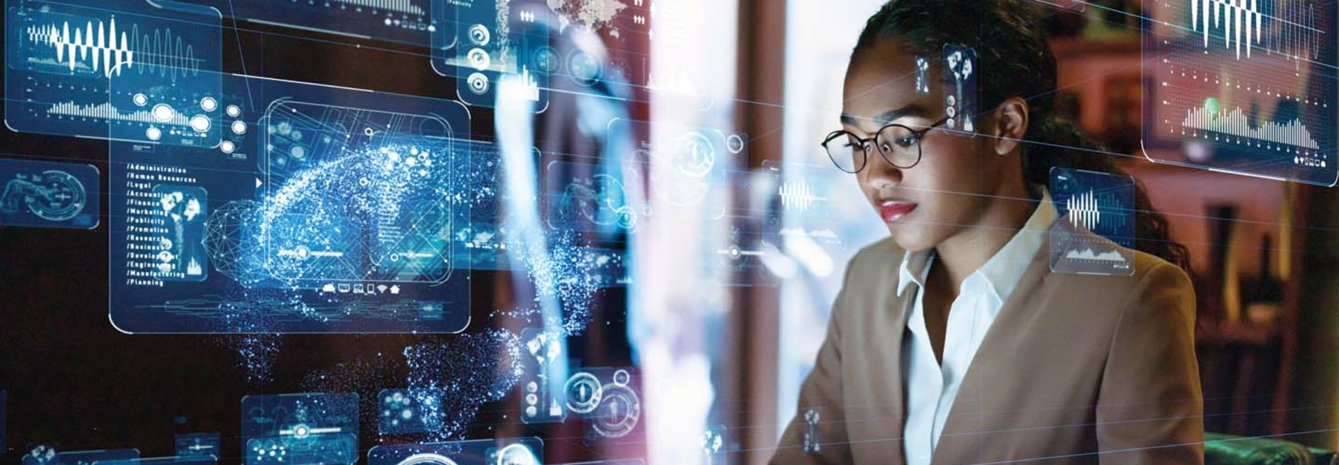 Illustration of a woman using technology