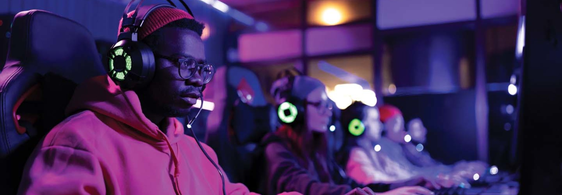 Young person in esports setting