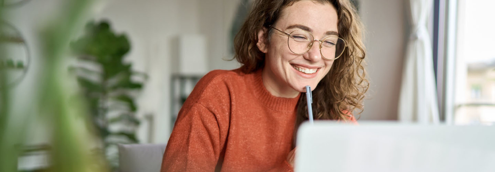 Student studying remotely