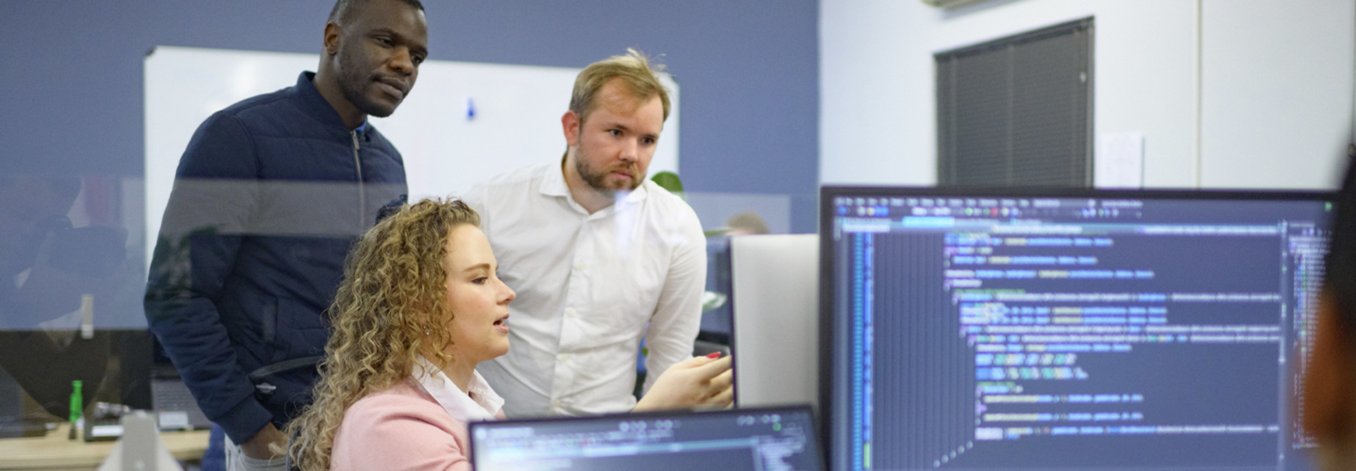 People working in a computer lab