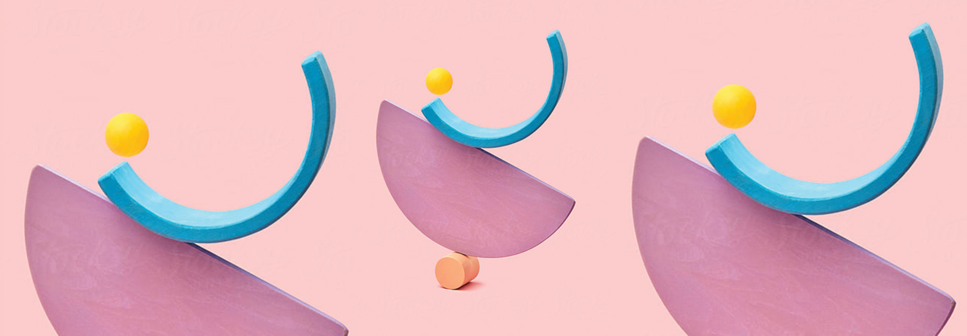 Illustration of floating shapes