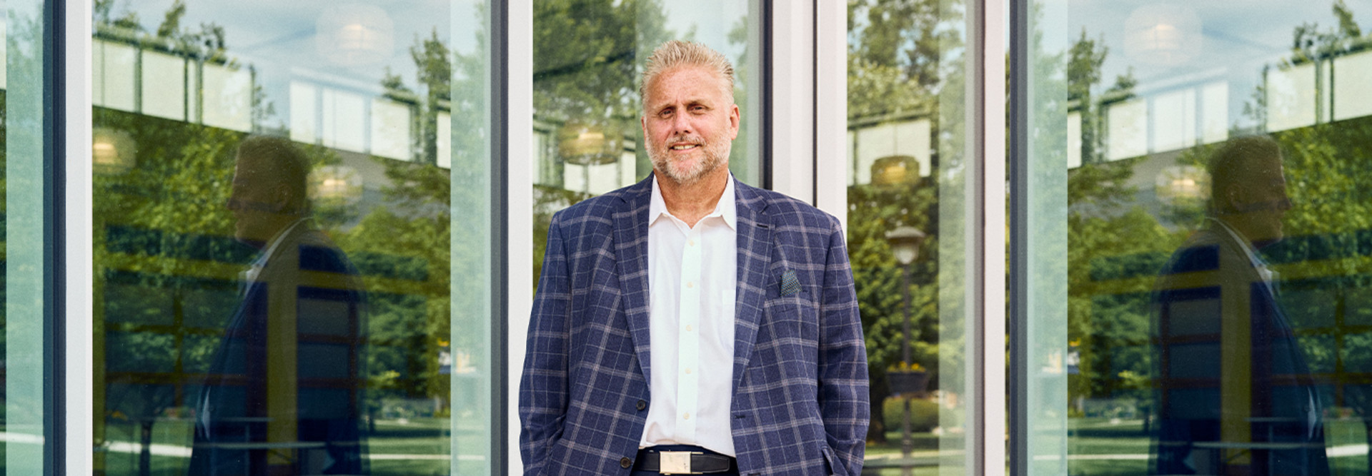 Posed photograph of Ray Stanley on the Marian University campus